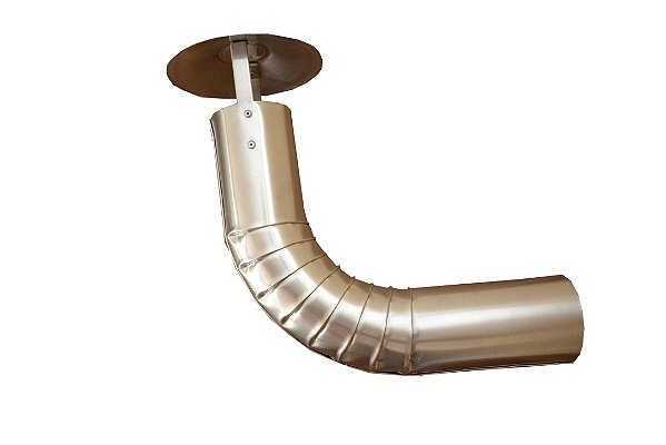 Chapéu Chinês Alumínio Curvo 90° 30x30 150mm