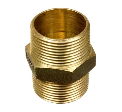 Niple União 1.1/4" X 1.1/4" Em Metal Latão Água Quente E Gás