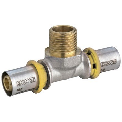 Tee Macho Para Gas 20Mm X 1/2 Multi Gás, Emmeti
