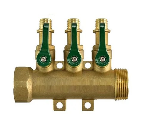 Distribuidor Com Fixacao E Valvula 1.1/4 - 3 Vias Pex, Emmet