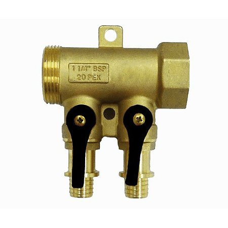 Distribuidor Com Fixacao E Valvula 1.1/4 - 2 Vias Pex, Emmet