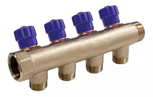 Distribuidor com Registro Azul 3/4x4 Saidas 1/2