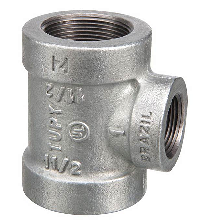 Tee Reducao 1.1/4X 1 NPT Alta Pressao Tupy Preto