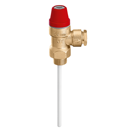 Valvula de seguranca TP 1/2"M X 15 4 bar 90C Caleffi Vermelh