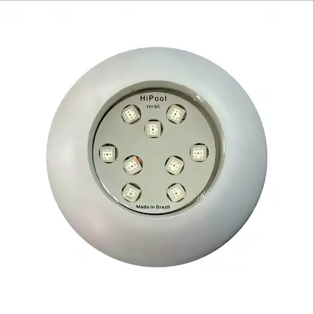 Refletor ABS 9W 9Leds 60Mm Rgb Hipool Branco