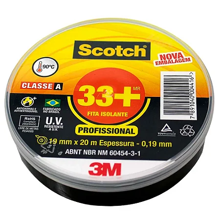 Fita Isolante Scotch 33+ 20Mx19Mm 3M Scotch