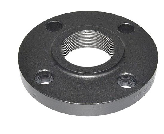 Flange De Aco Carbono 2" Pn 10/16 Rosca 2" Bsp (4 Furos) Ber