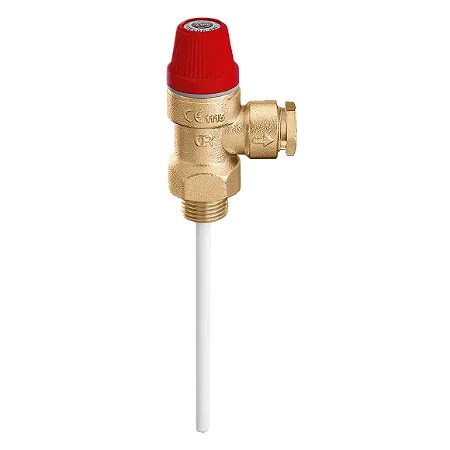 Valvula de seguranca TP 1/2"M X 15 6 bar 90C Caleffi Vermelho
