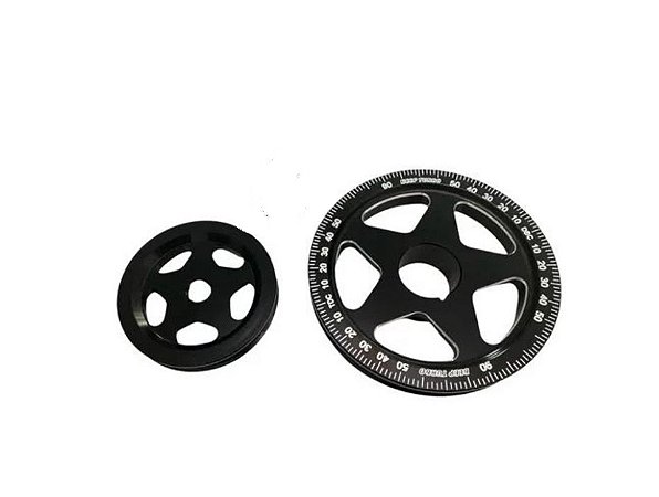 KIT POLIA MOTOR / ALTERNADOR EM ALUMÍNIO BEEP TURBO PRETA