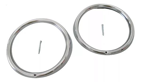 MOLDURA ARO FAROL FUSCA / KOMBI 75/85 FERRO CROM 1 FURO PAR