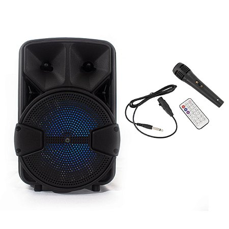 CAIXA DE SOM PORTÁTIL COM BLUETOOTH 30W, KARAOKÊ COM MICROFONE - Midio  Brasil