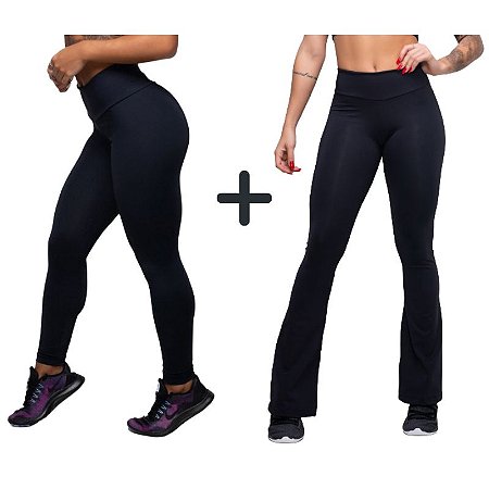 Kit calça flare suplex + calça legging fitness academia - Belmento |  Melhores preços e modelos