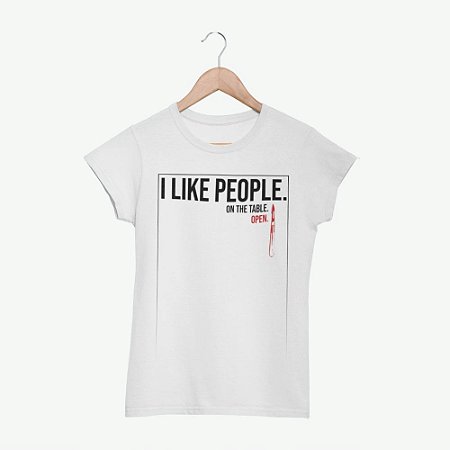 Camiseta I Like People Branca FEMININA