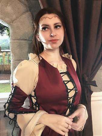 Vestido e corpete medieval feminino - Estarelly by Clau