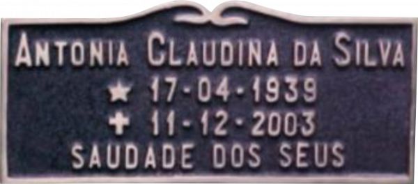 Placa em Bronze 10x25 - ref. 102