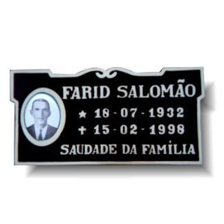 Placa em Bronze 15x30 com Foto 6x8 em Porcelana - ref. 115