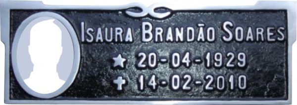 Placa em Alumínio 10x30 com Foto em Porcelana - ref. 114