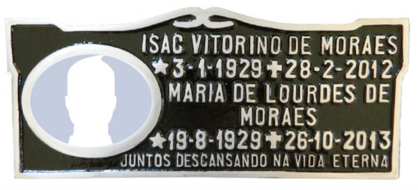Placa em Alumínio 13x33 com Foto Casal