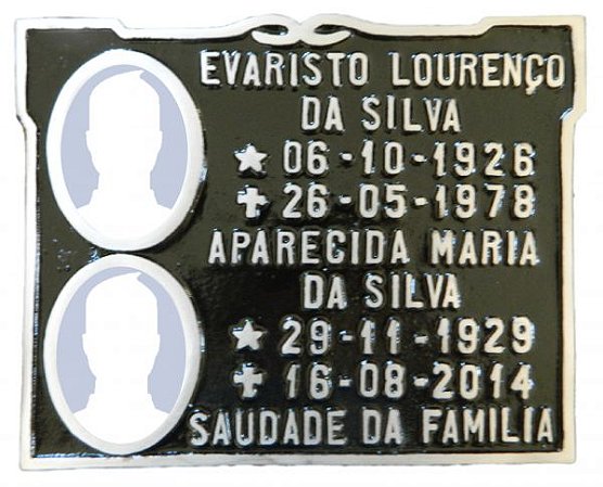 Placa em Alumínio 20x25 com Foto em Porcelana - ref. 104