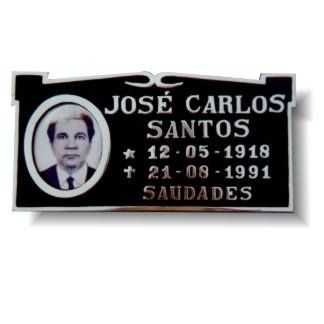 Placa em Bronze 15x30 com Foto 8x10 em Porcelana - ref. 115