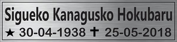 Placa em Aço Inox 6x25 cm, Padrão Bom Pastor