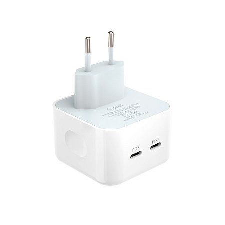 HOME CHARGER - ADAPTADOR DE PARADE C/ 2 SAIDAS USB-C PD 35W WHITE - HA USBC PD 3