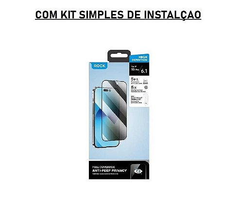 PELICULA VIDRO 0,33MM PRIVACY P/ IPHONE 15 PRO DA ROCK