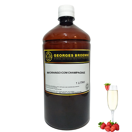 Essência Alimentícia Morango Com Champagne 1l Gb Aroma E Sabor