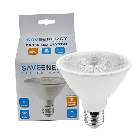 Lâmpada PAR30 10W Crystal - 4000K (Neutra) - Save Energy