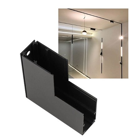 Conector L Parede Teto Trilho Eletrificado Sobrepor MAG Gaya