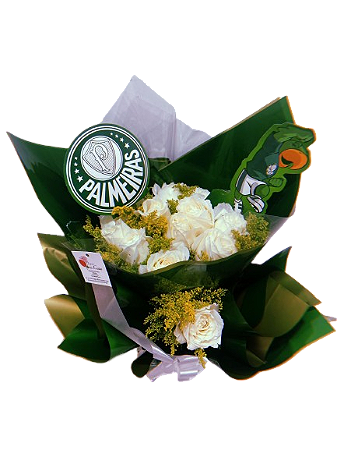 BUQUE DE ROSAS BRANCAS PALMEIRAS - PERSONALIZADO