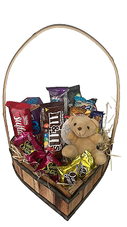 Cesta de chocolate coração