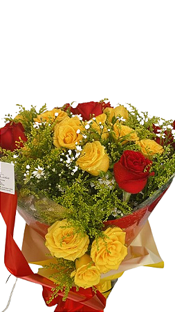 Buque de rosas vermelhas e amarelas