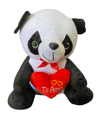 Panda em pelúcia com coração