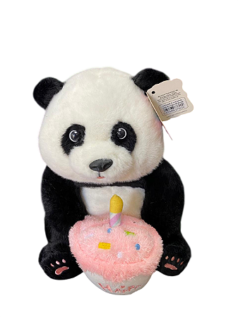 Panda em pelúcia com cupcake