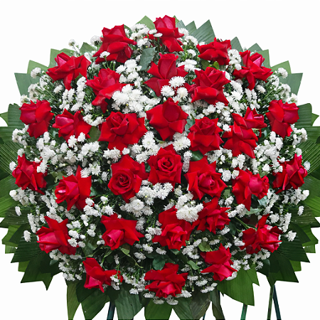 Coroa de Flores Luxo com Rosas Vermelhas