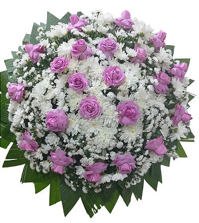 Coroa de Flores Branca e Rosa