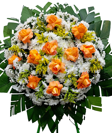Coroa de Flores com Rosas laranja