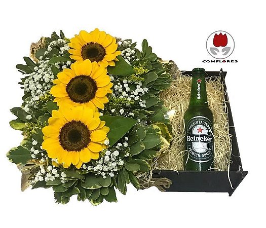 Arranjo de flores - Trio de girassol eu te amo