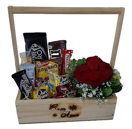 Cesta de chocolate - Com Carinho