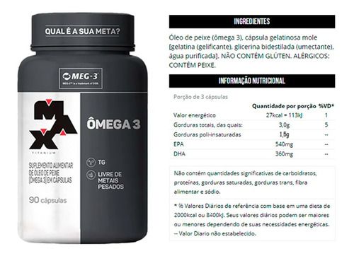 OMEGA 3 - 90 CÁPSULAS - MAX TITANIUM