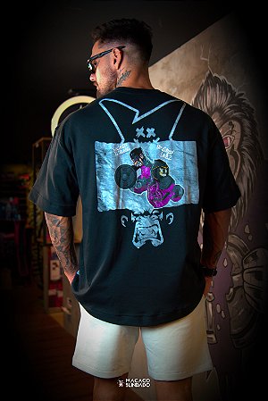 CAMISETA OVERSIZED NOXIOUS X MB PRETA - MACACO BLINDADO