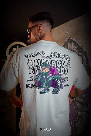 CAMISETA OVERSIZED CHIP GRAFITE OFF WHITE - MACACO BLINDADO