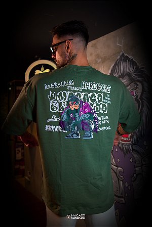 CAMISETA OVERSIZED CHIP GRAFITE VERDE MILITAR - MACACO BLINDADO