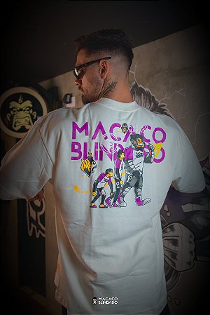 CAMISETA OVERSIZED EVOLUTION OFF WHITE - MACACO BLINDADO