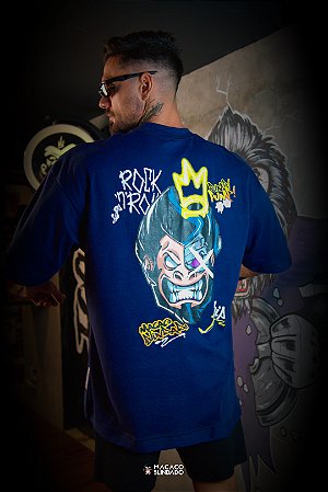 CAMISETA OVERSIZED CHIP PUMP MARINHO - MACACO BLINDADO