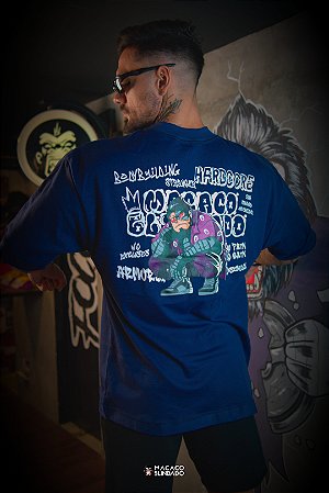 CAMISETA OVERSIZED CHIP GRAFITE MARINHO - MACACO BLINDADO