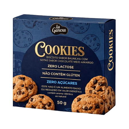 COOKIES 50G BAUNILHA COM GOTAS DE CHOCOLATE - LA GANEXA