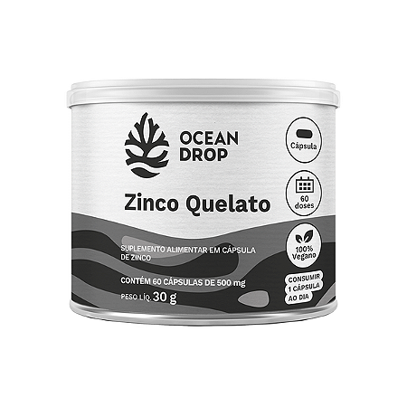 ZINCO QUELATO 500MG 60 CAPS - OCEAN DROP