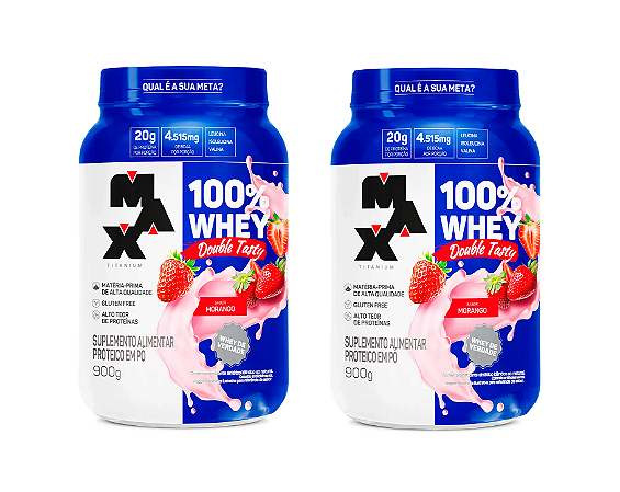COMBO 2X 100% WHEY DOUBLE TASTY 900G POTE - MAX TITANIUM